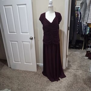 R&M Richards Deep Burgundy Maxi Dress